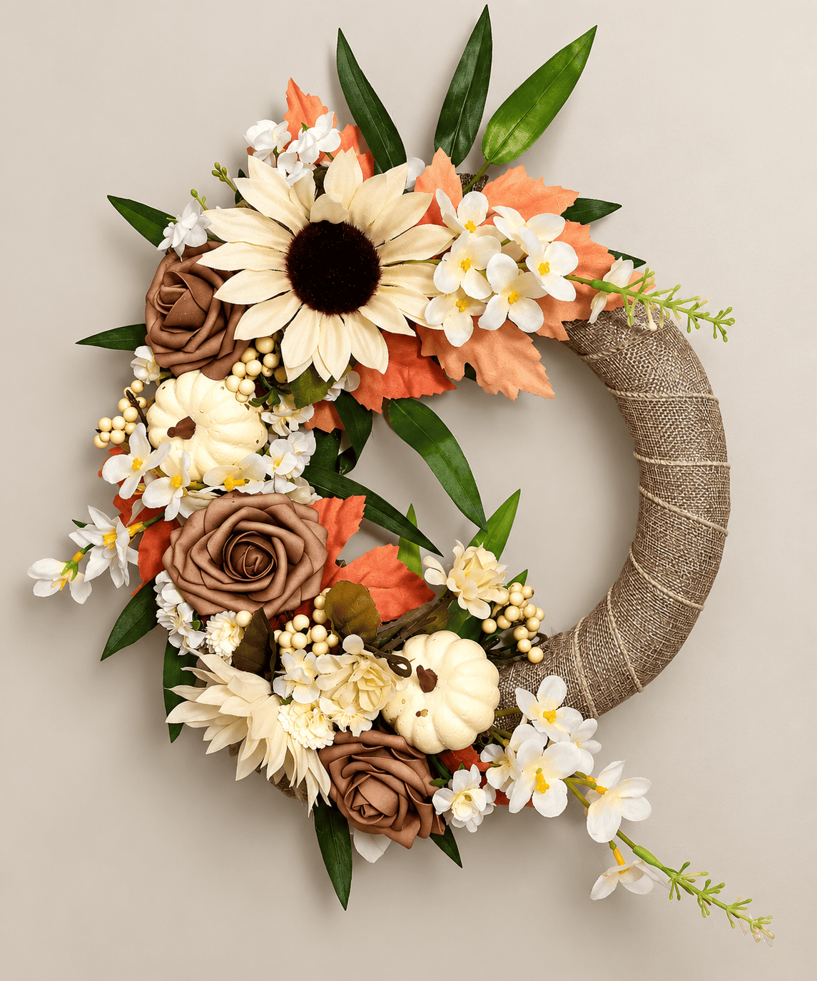 Stunning rose and sunflower wreath - Image 2