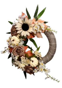 stunning rose and sunflower wreath