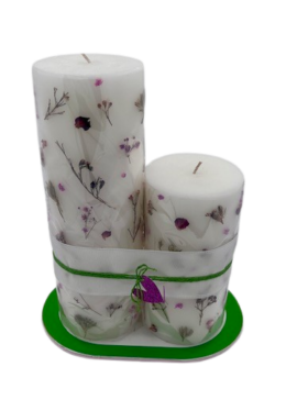 Botanical pillar candle set