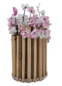 pink and white candle holder