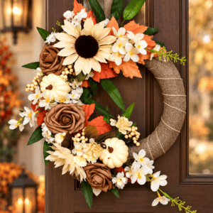 stunning Rose and Sunflower wreath